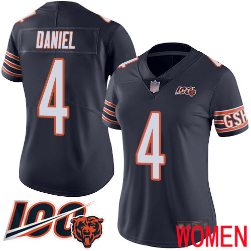 Chicago Bears Limited Navy Blue Women Chase Daniel Home Jersey NFL Football #4 100th Season->women nfl jersey->Women Jersey